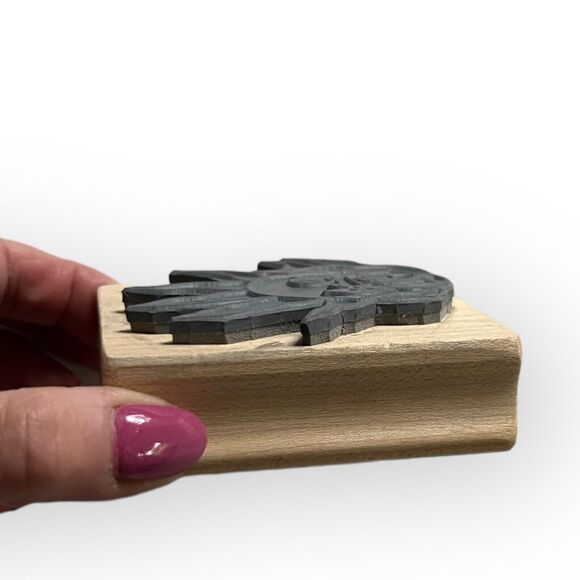 Magenta Sunflower, Sun, Flower With Face Wood & Rubber Stamp - Picture 3 of 9